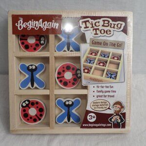 Begin Again Tic Bug Toe Wooden Game On The Go NEW